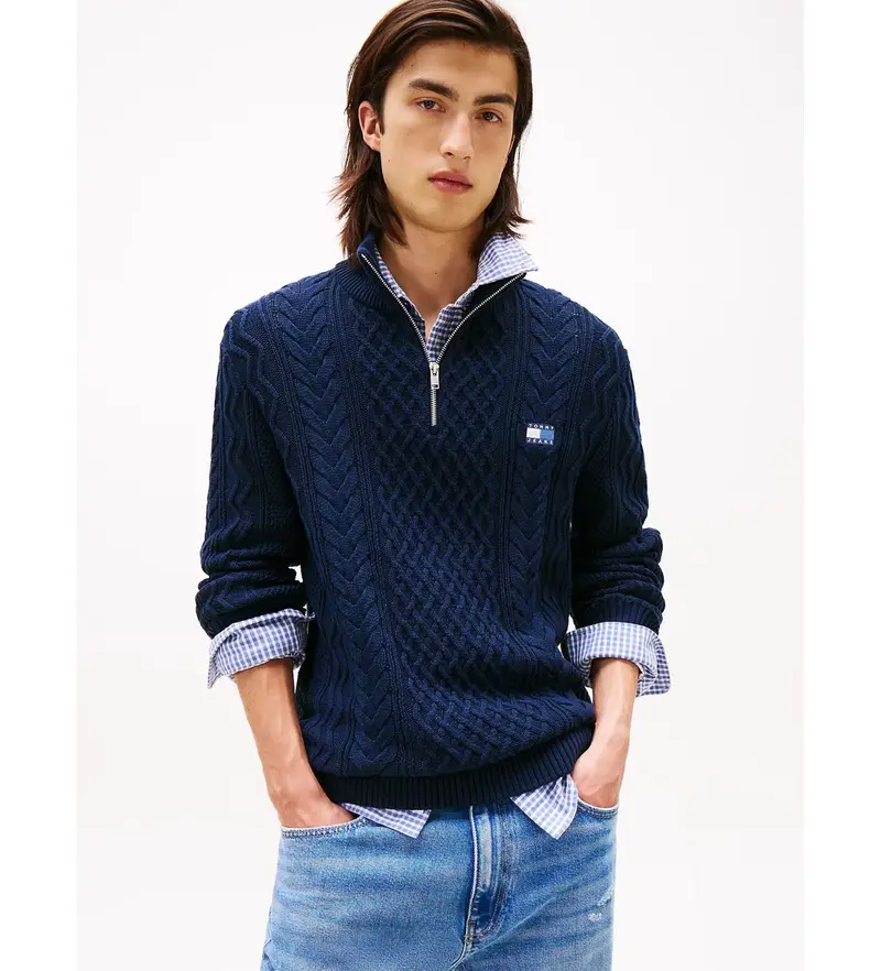 per uomo DM0DM22103 Maglione lavorato a maglia blu navy (XXL), Casual, Cotone