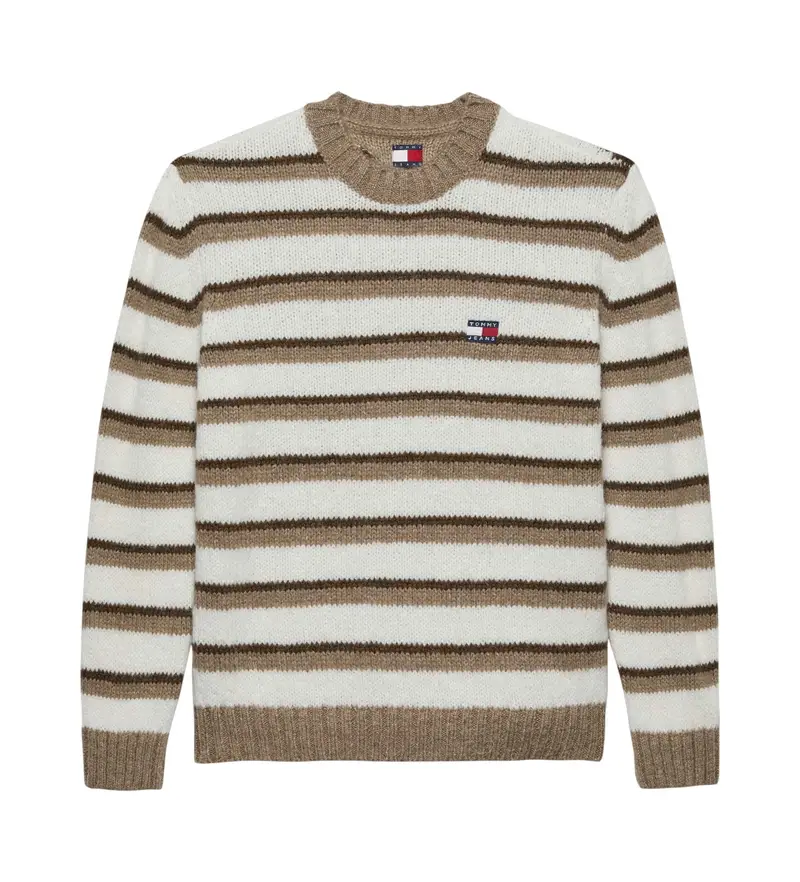 per uomo DM0DM22109 Elegante maglia color talpa (L), Casual, Acrilico, Taupe