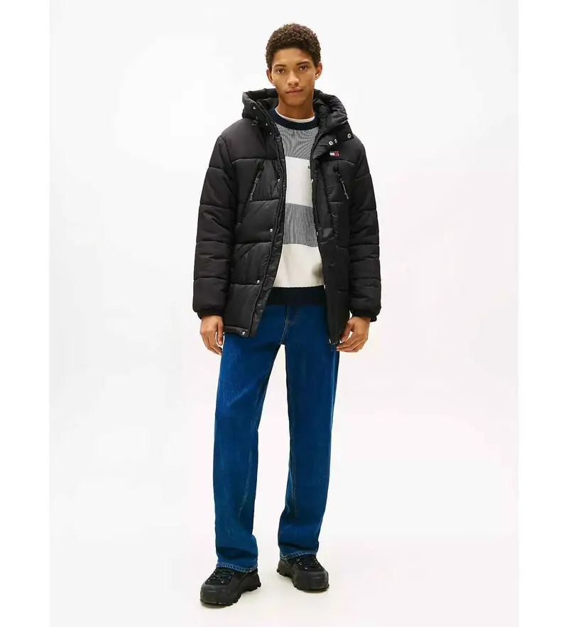 per uomo. DM0DM22249 Cappotto nero di base (L), Casual, Poliestere