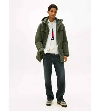 per uomo DM0DM22251 Parka ampio con finitura idrorepellente verde (XL), Casual, Sostenibile, Nylon riciclato