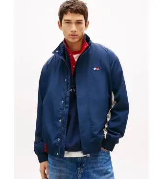 per uomo DM0DM22738 Giacca idrorepellente con logo blu sul retro (L), Casual, Nylon