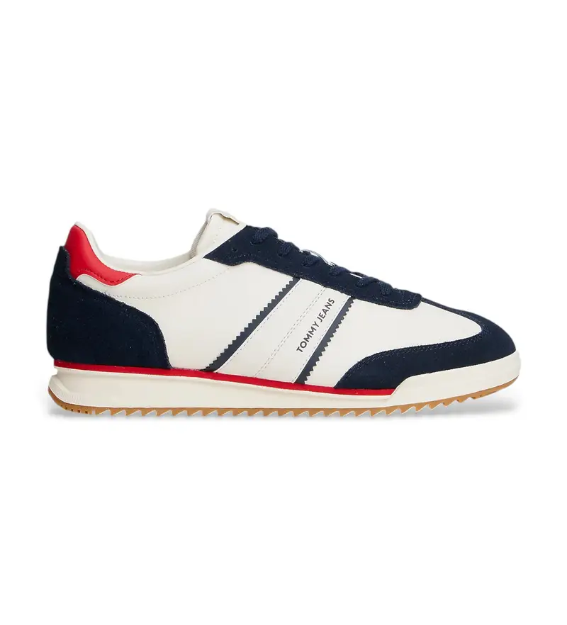 per uomo. EM0EM01619 Sneakers in pelle bianca retrò (41), Bianco, Basso, Stringhe, Casual