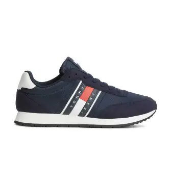 per uomo EM0EM01709 Sneakers con logo e mix di texture marine (40), Blu, Basso, Stringhe, Casual, Sostenibile, Poliestere ricic