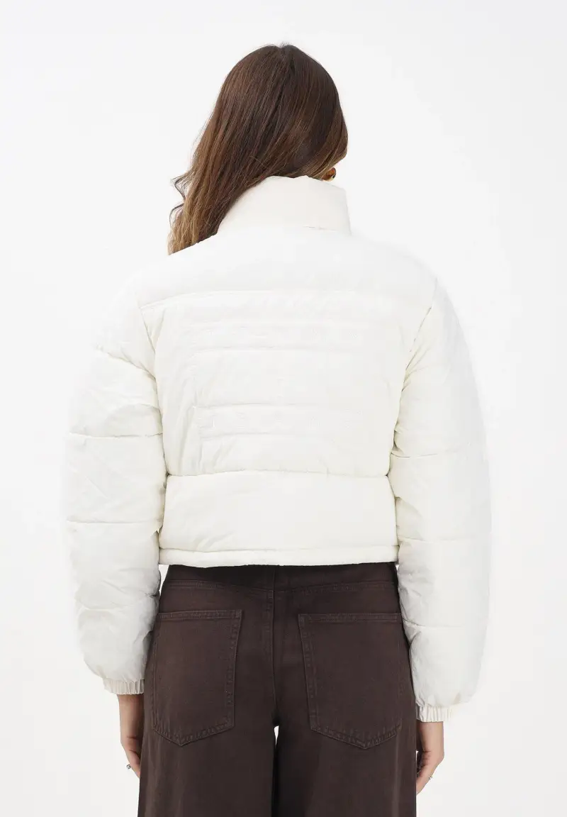 Piumino panna da donna con logo miniatura 3