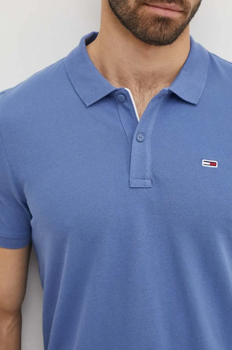 polo in cotone colore blu DM0DM18312 miniatura 4