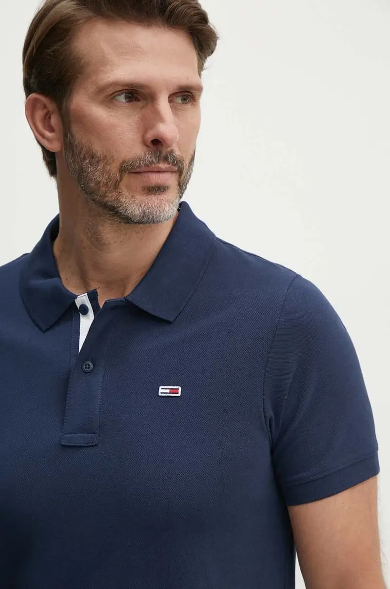 polo in cotone colore blu navy DM0DM15370 miniatura 2