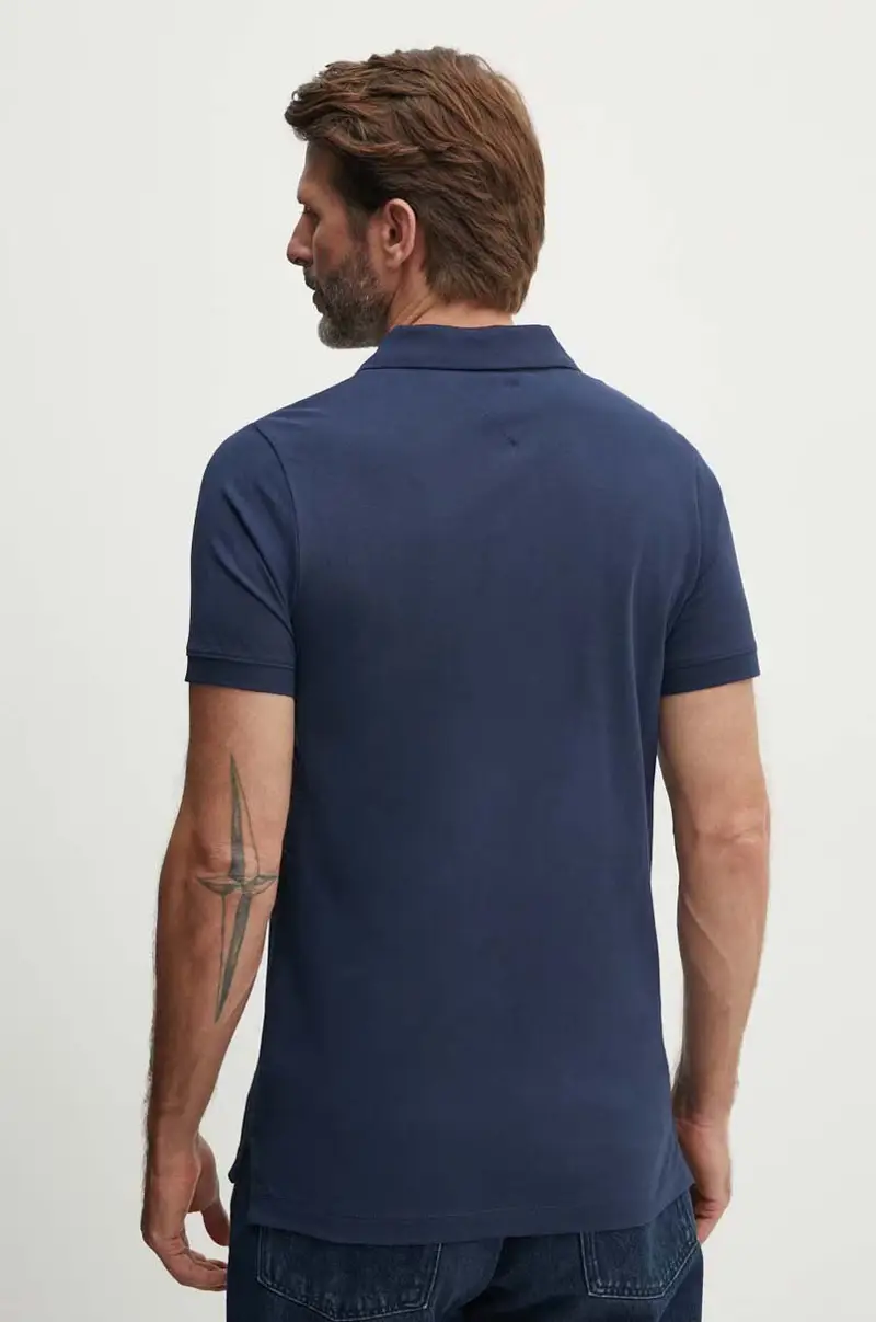 polo in cotone colore blu navy DM0DM15370 miniatura 3