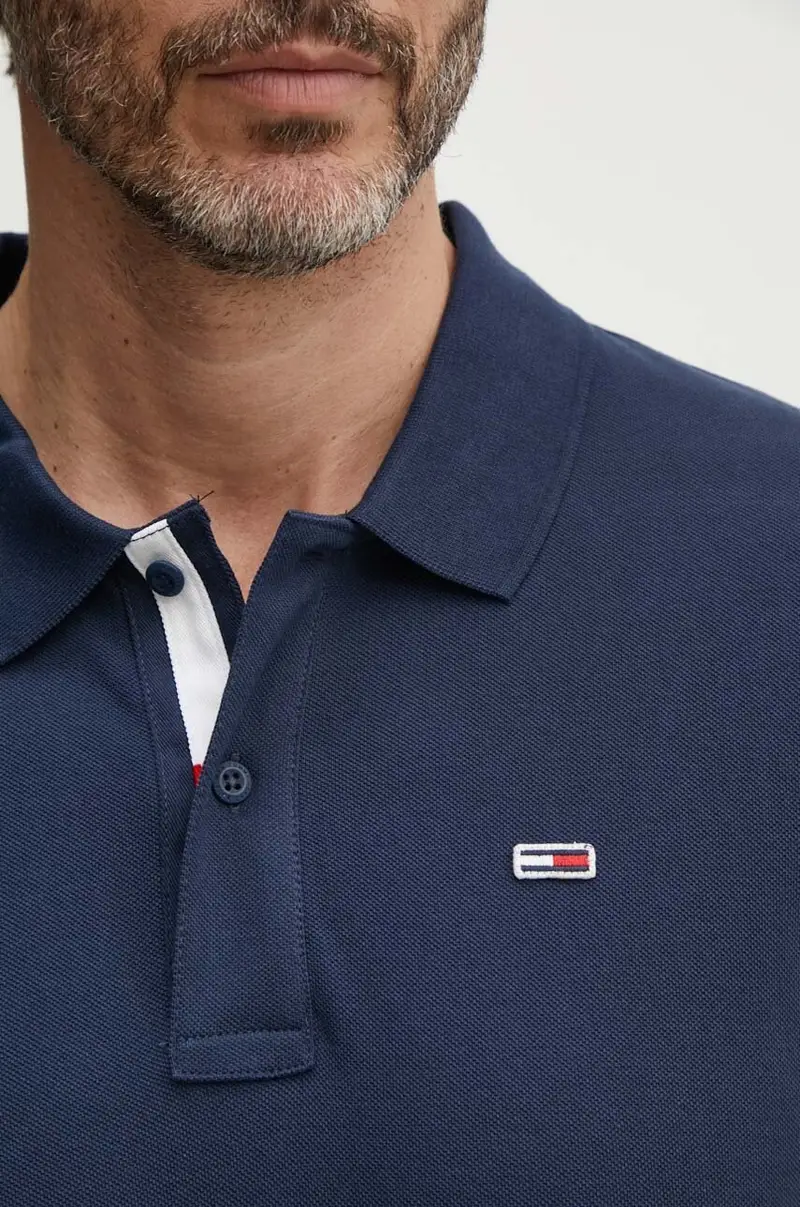 polo in cotone colore blu navy DM0DM15370 miniatura 4
