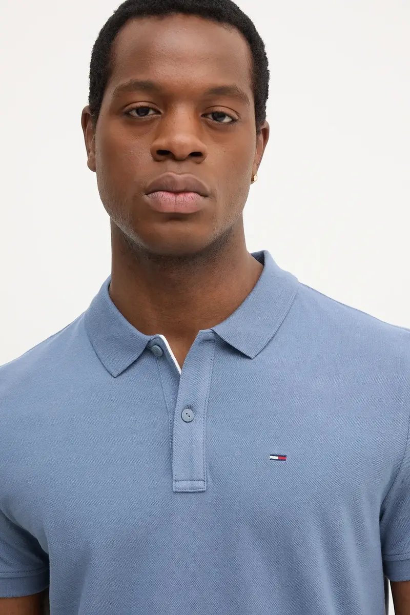 polo in cotone colore blu navy DM0DM20676 miniatura 3