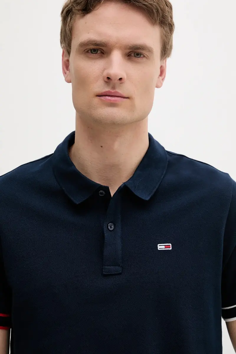 polo in cotone colore blu navy DM0DM21306 miniatura 3