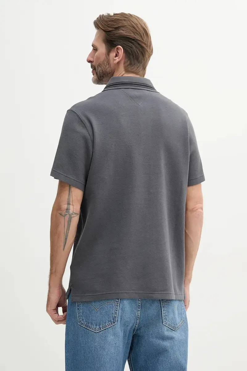polo in cotone colore grigio DM0DM20917 miniatura 3