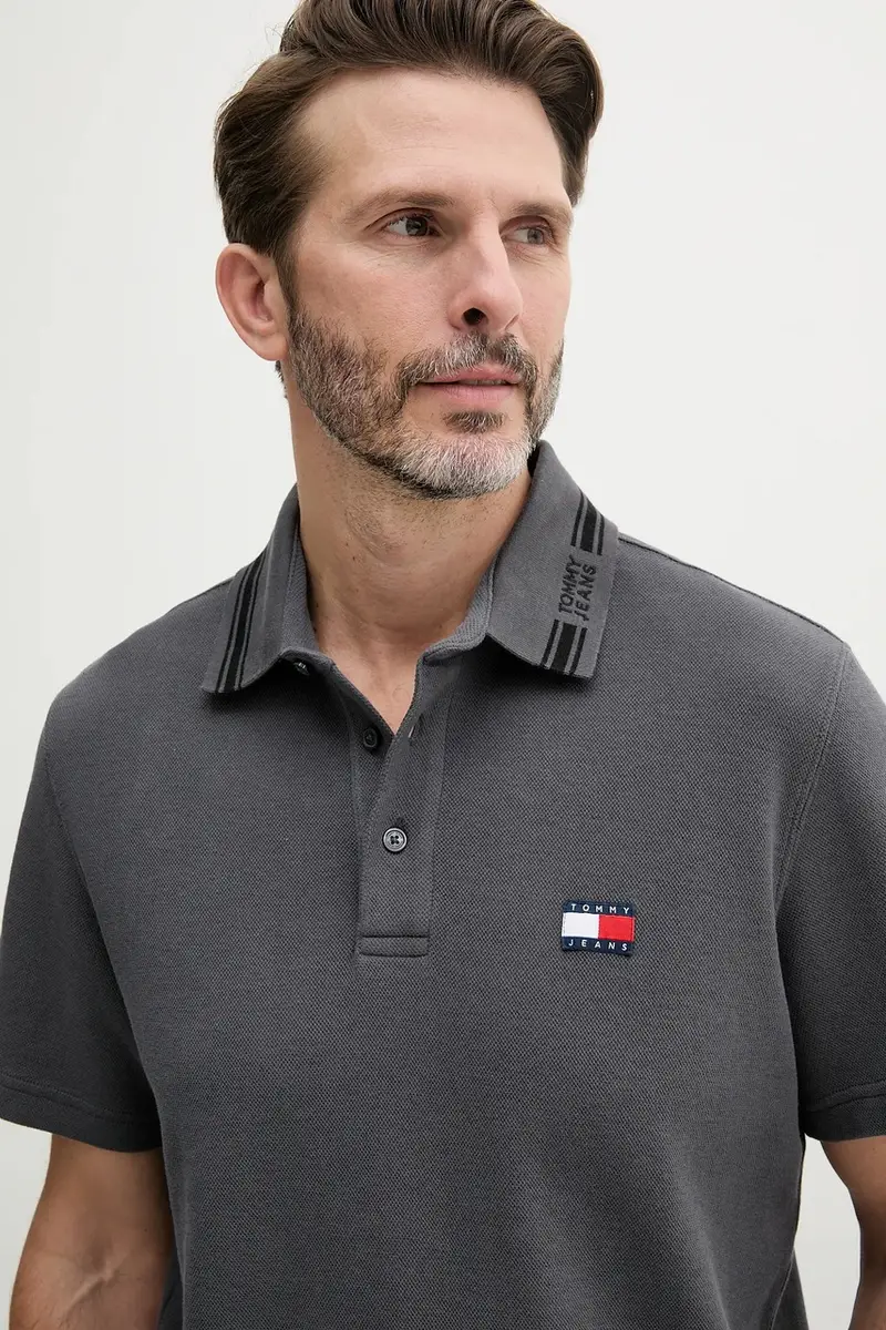 polo in cotone colore grigio DM0DM20917 miniatura 4