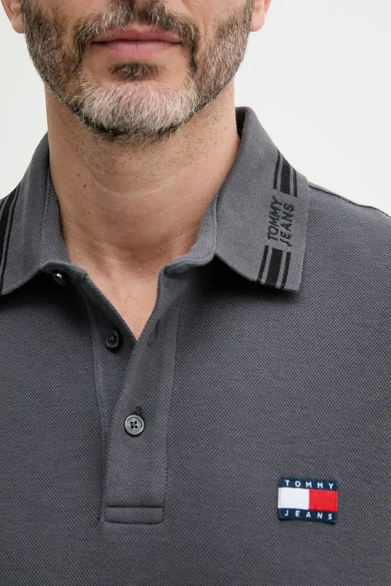 polo in cotone colore grigio DM0DM20917 miniatura 5