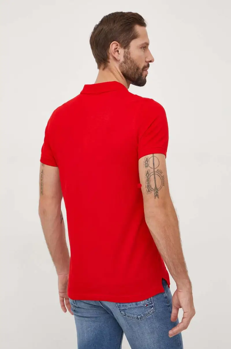 polo in cotone colore rosso DM0DM18312 miniatura 3