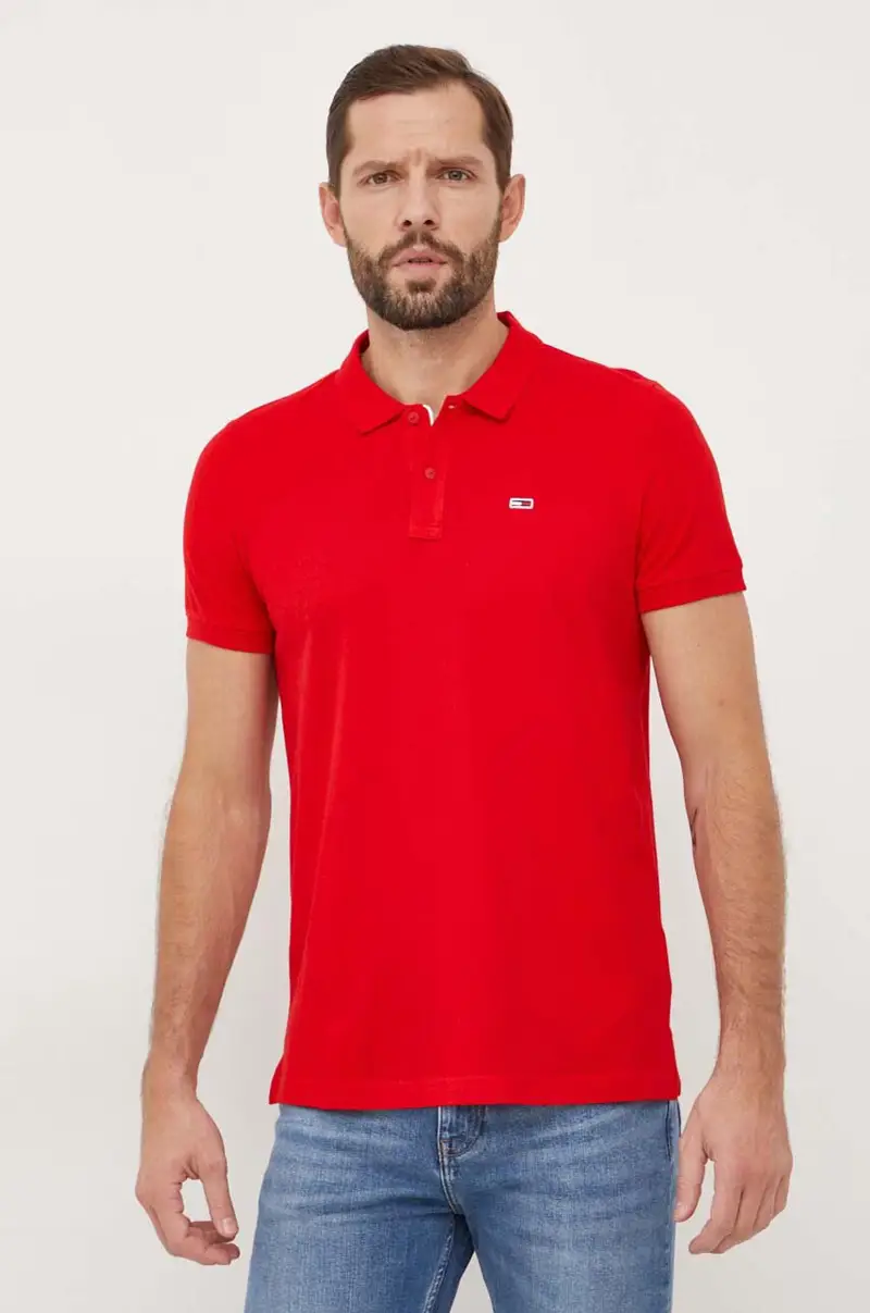polo in cotone colore rosso DM0DM18312