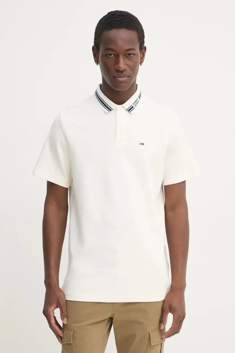 Tommy Jeans Polo Uomo Beige 3291518 miniatura 4