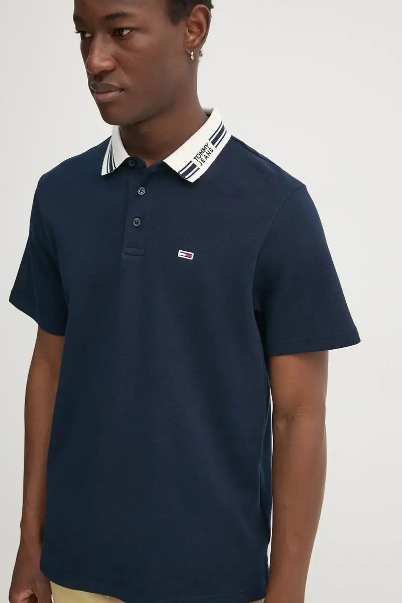 Tommy Jeans Polo Uomo Blu 3313885 miniatura 4