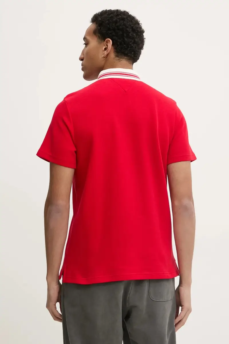 Tommy Jeans Polo Uomo Rosso 3348426 miniatura 3