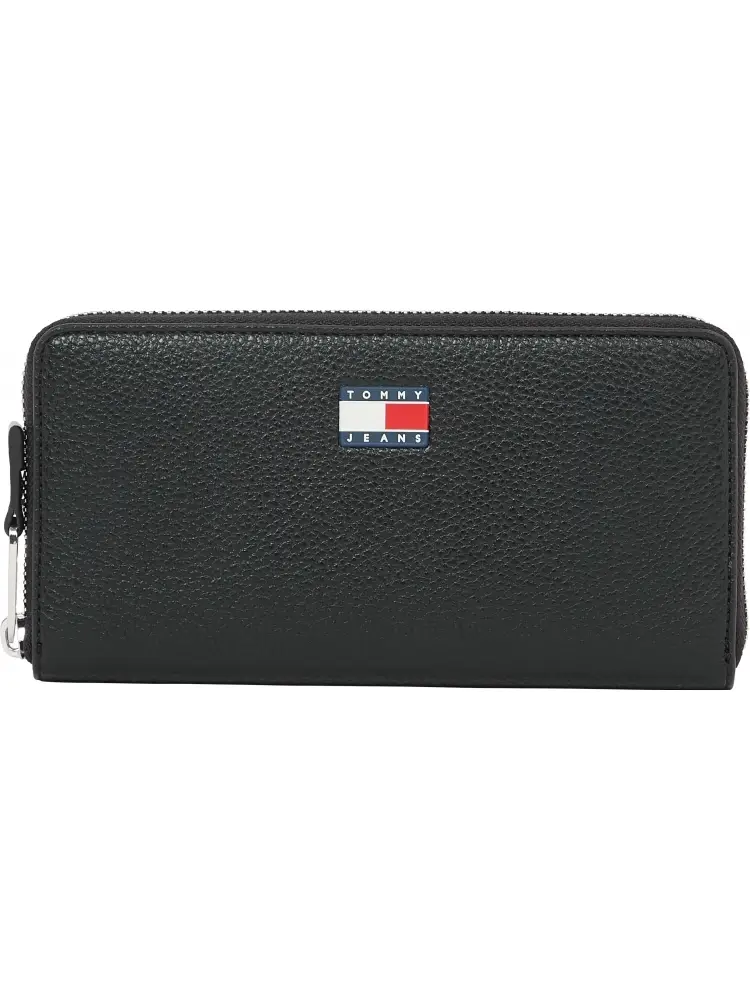 portafoglio nero donna in ecopelle logo in metallo sul davanti