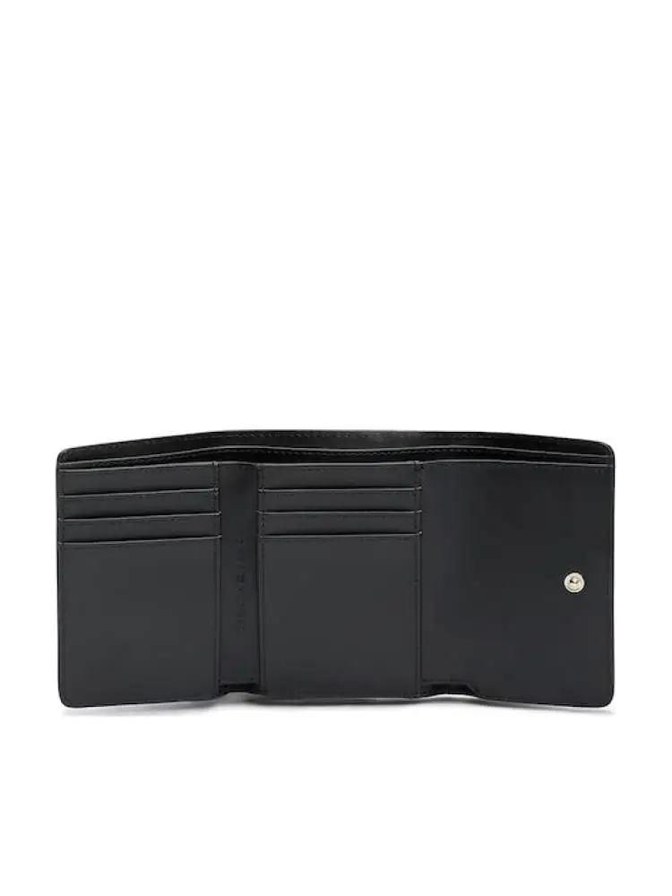 portafoglio nero donna mini logo miniatura 3