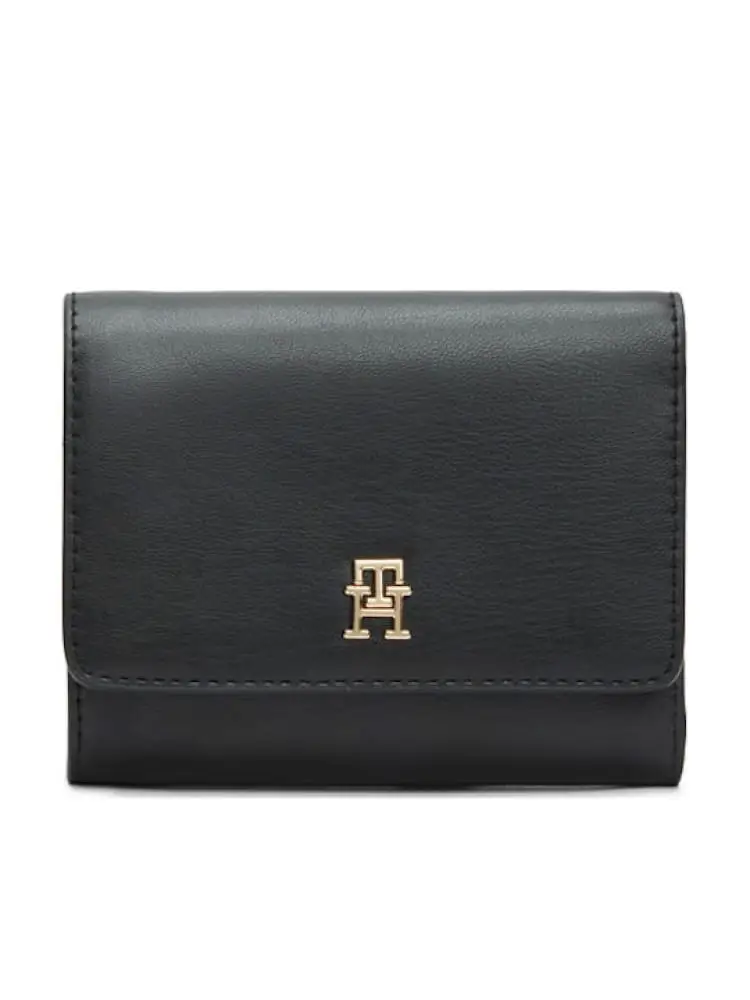 portafoglio nero donna mini logo