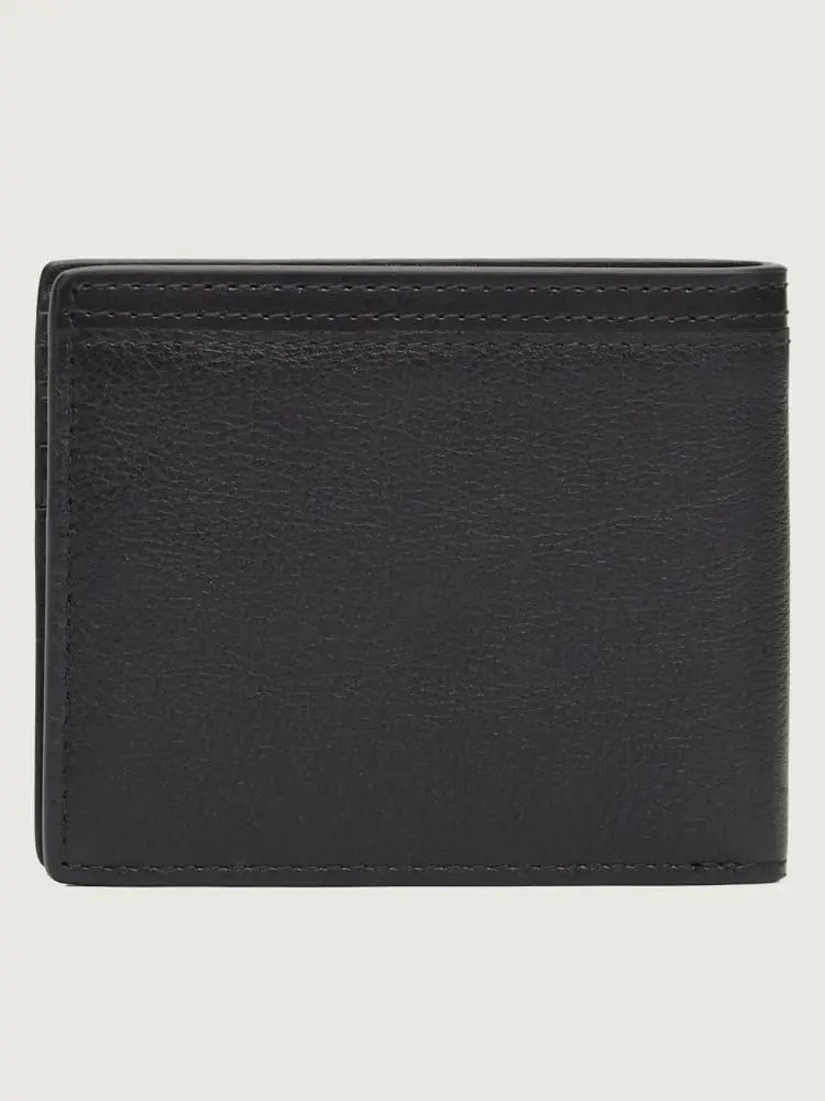 portafoglio nero uomo logo sul davanti miniatura 2