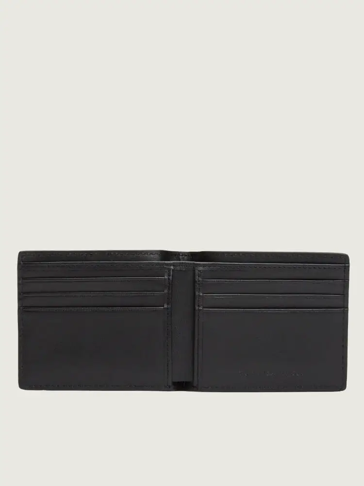 portafoglio nero uomo logo sul davanti miniatura 3