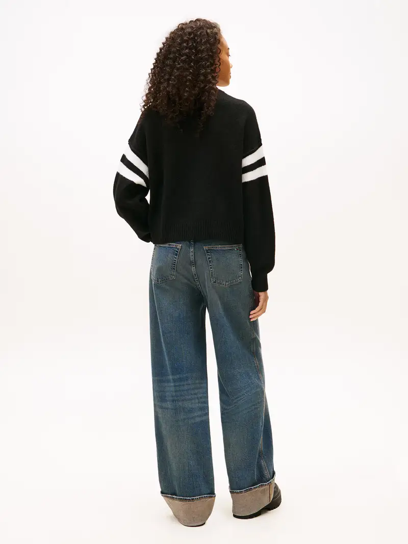 Pullover '85' nero / bianco miniatura 3