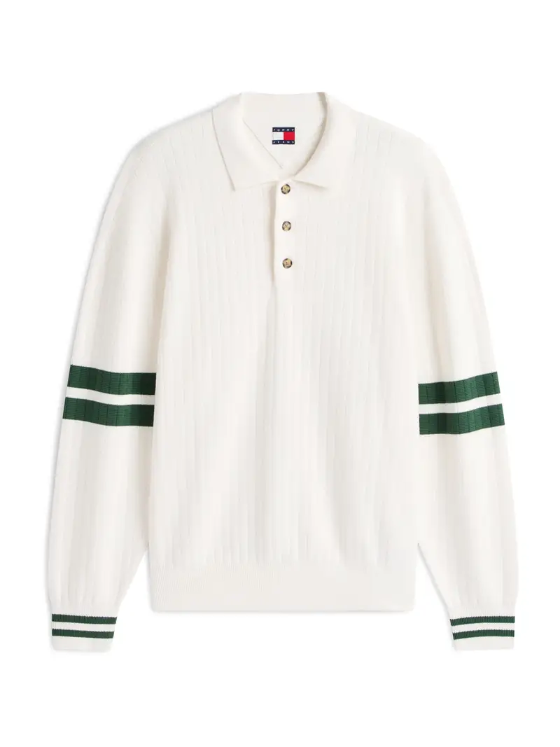 Pullover 90s verde scuro / bianco naturale