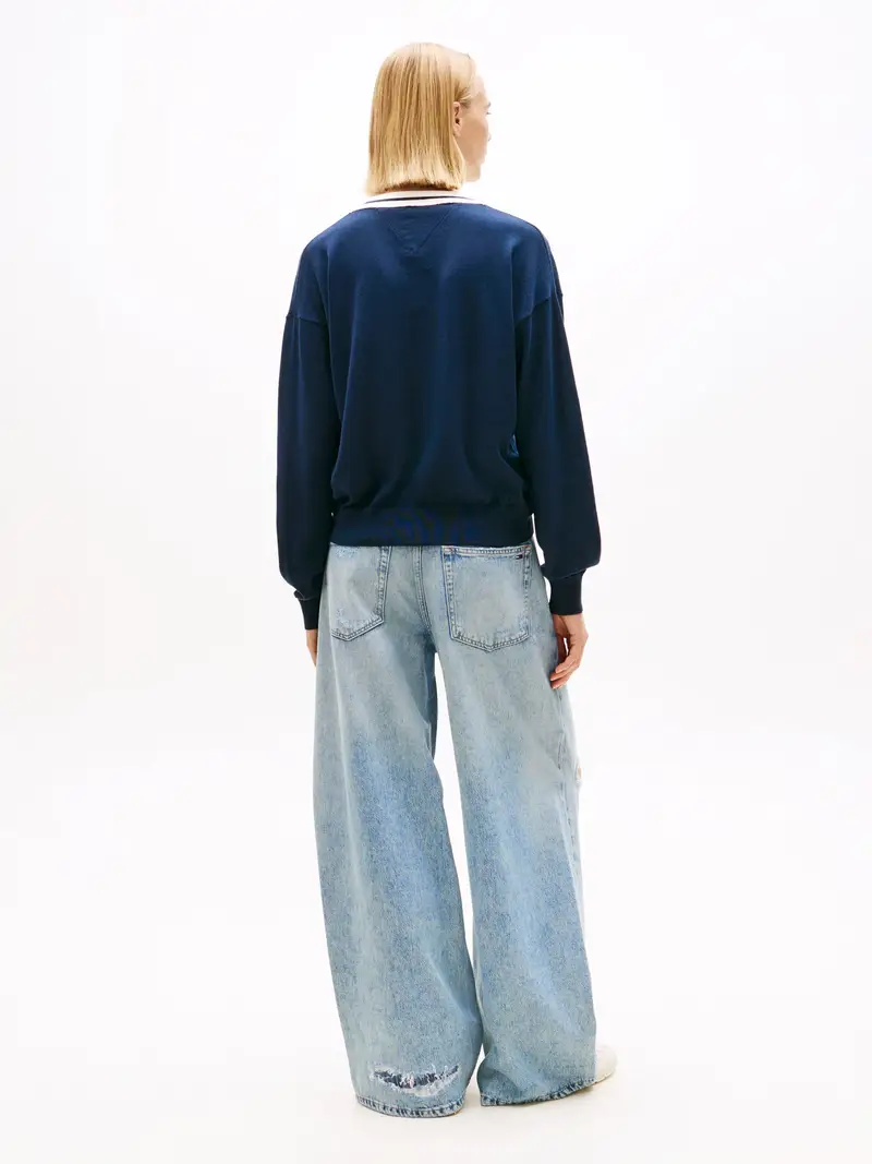 Pullover blu / bianco miniatura 3