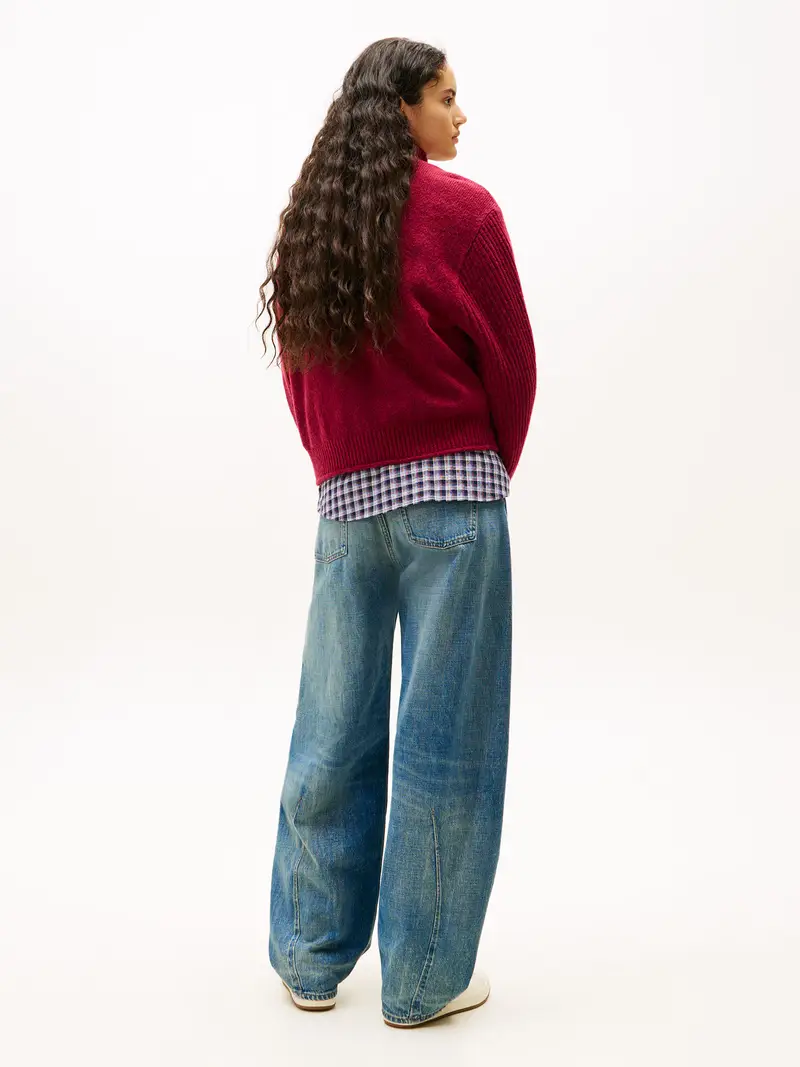 Pullover blu scuro / bacca / rosso / bianco miniatura 3