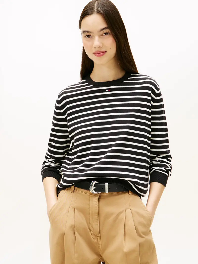 Pullover 'Essential' nero / bianco miniatura 2