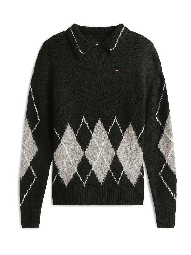 Pullover grigio chiaro / nero / bianco