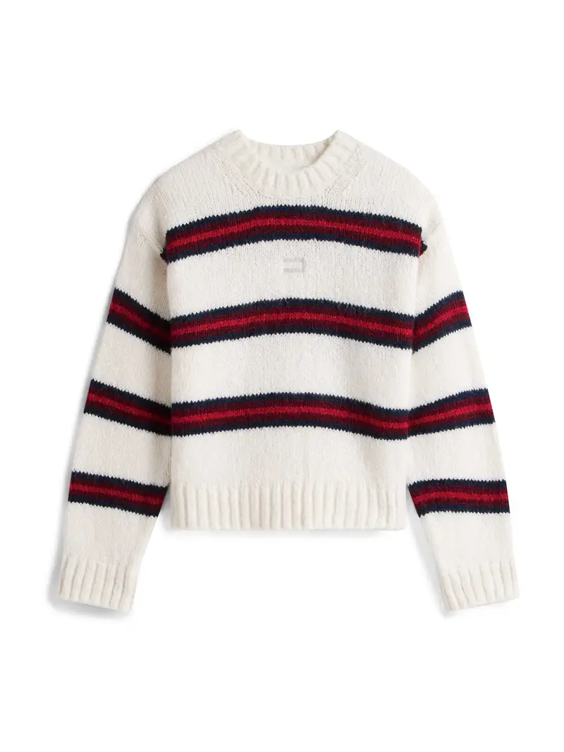 Pullover marino / borgogna / bianco