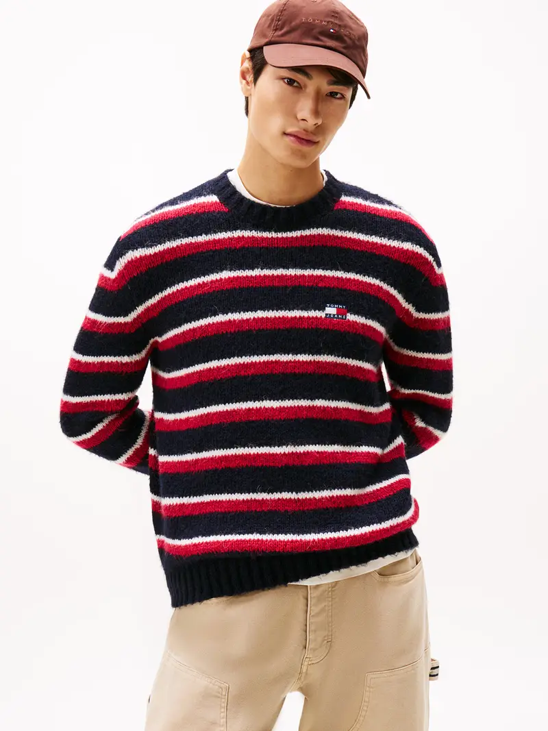 Pullover marino / rosso / bianco miniatura 2