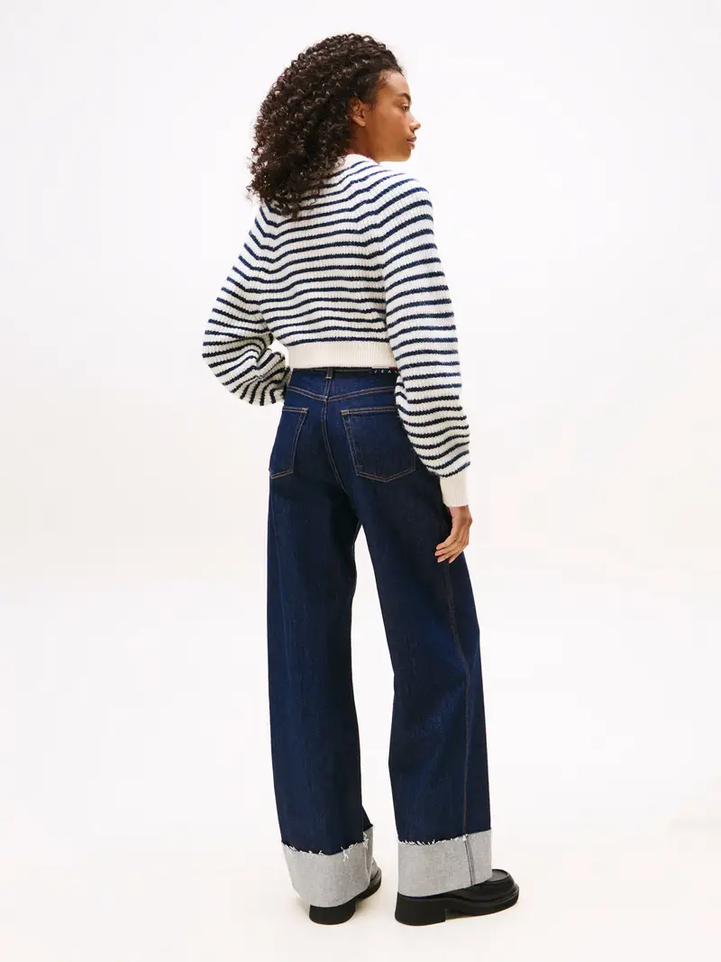 Pullover navy / bianco miniatura 3