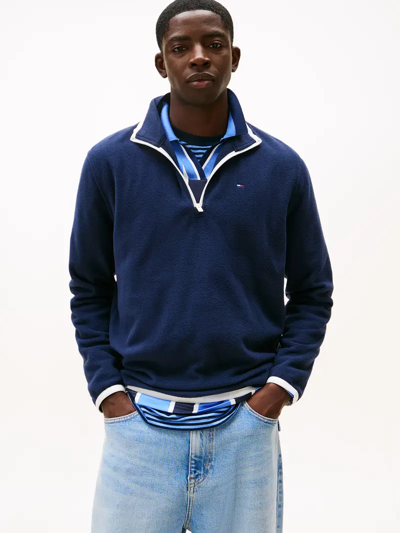 Pullover navy / bianco miniatura 2