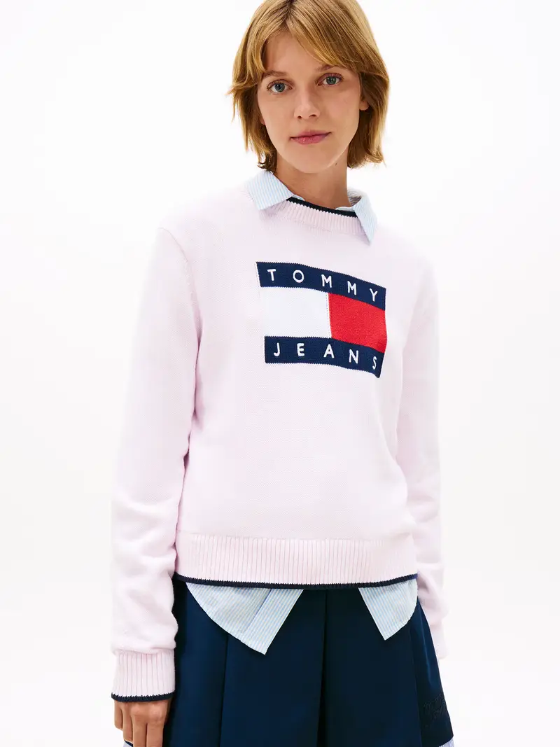 Pullover navy / rosa pastello / rosso / bianco miniatura 2