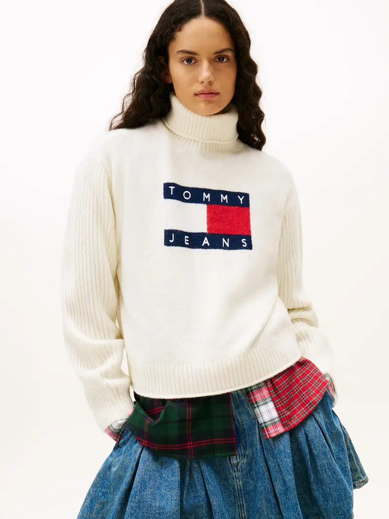Pullover navy / rosso / bianco / bianco lana miniatura 2
