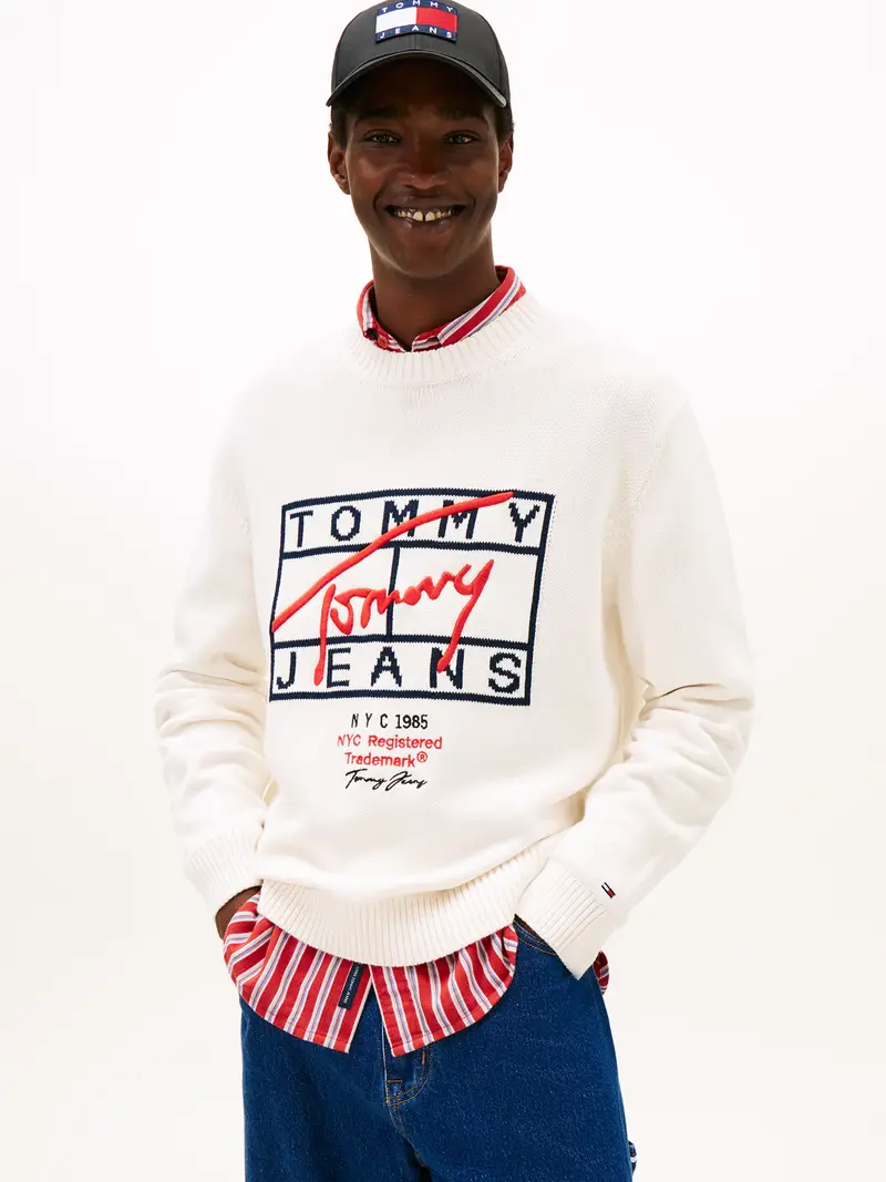 Pullover navy / rosso / nero / bianco miniatura 2