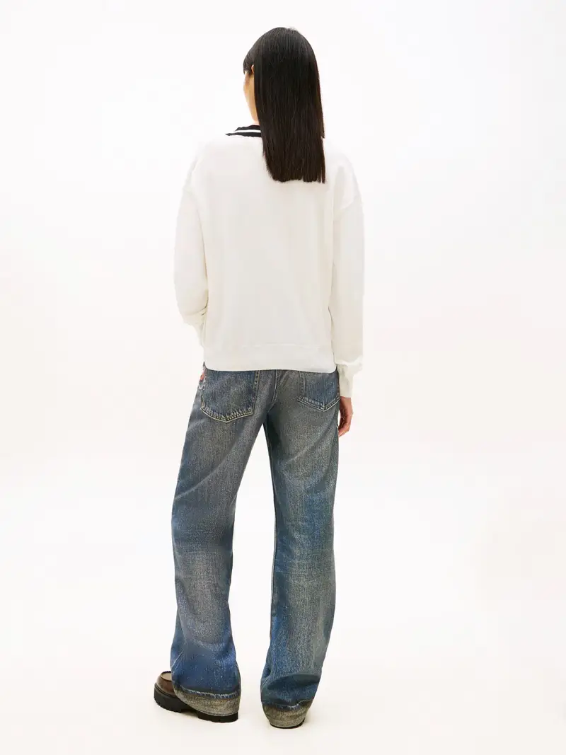 Pullover nero / bianco miniatura 3