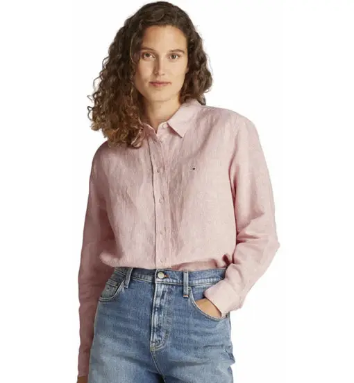 Relaxed Linen W - camicia maniche lunghe - donna Pink