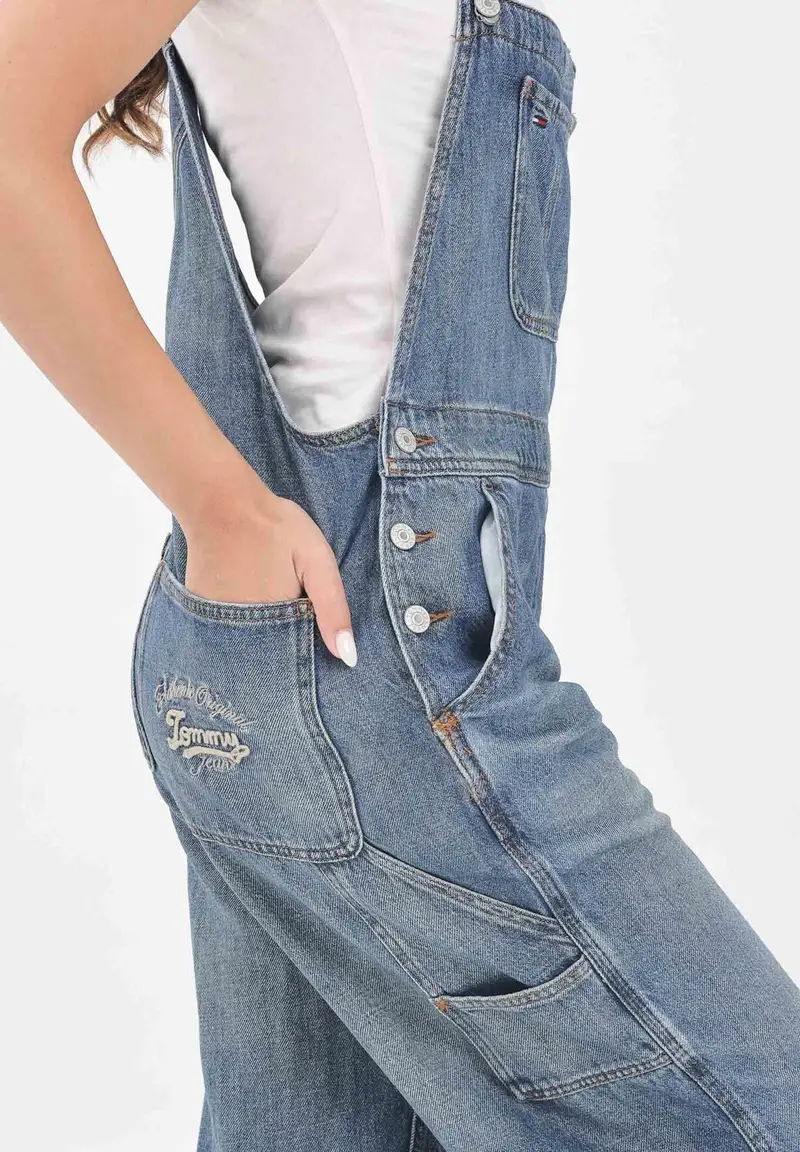 Tommy Jeans Salopette Donna Denim 921982 miniatura 2