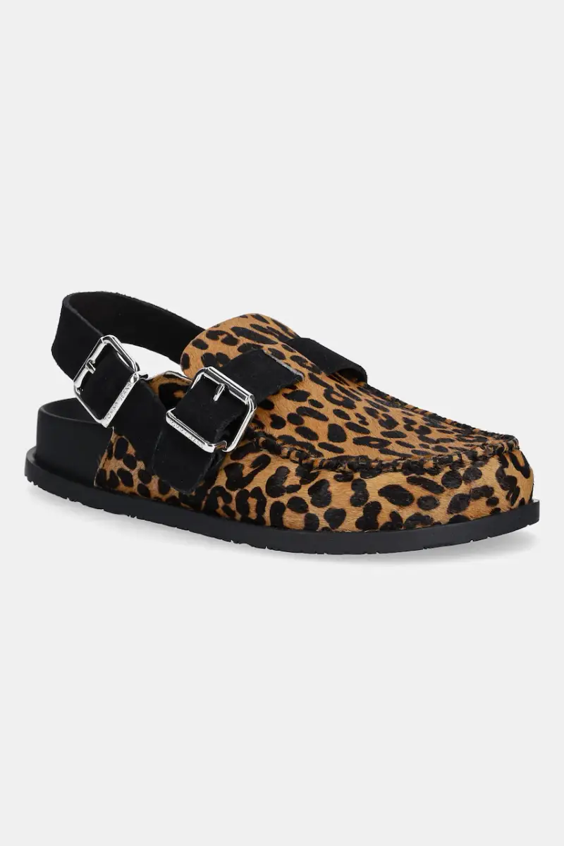 sandali in pelle TJW MULE LEOPARD donna colore marrone EN0EN02884