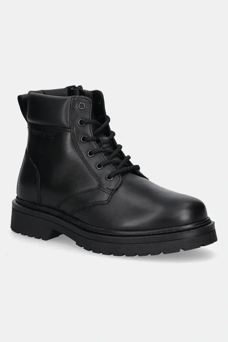 scarpe invernali in pelle TJM LACE UP BOOT uomo colore nero EM0EM01706