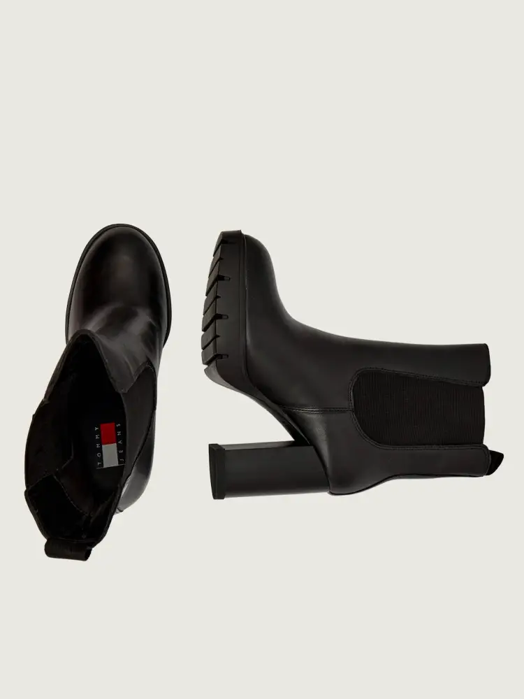 scarpe nere donna stilavi con tacco in pelle logo sul lato miniatura 3