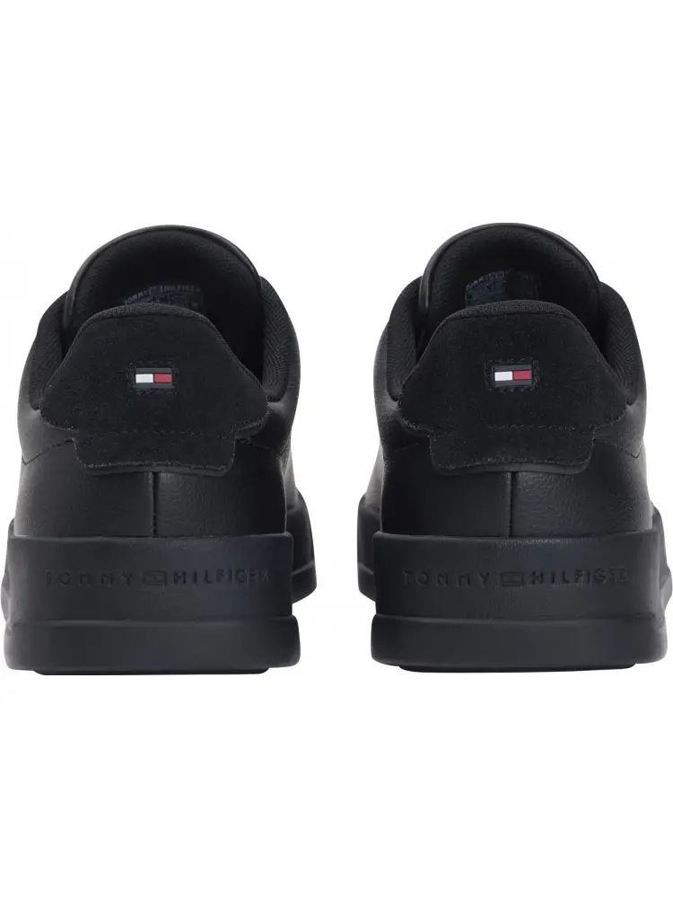 scarpe nere uomo in ecopelle logo lettering sul lato miniatura 3