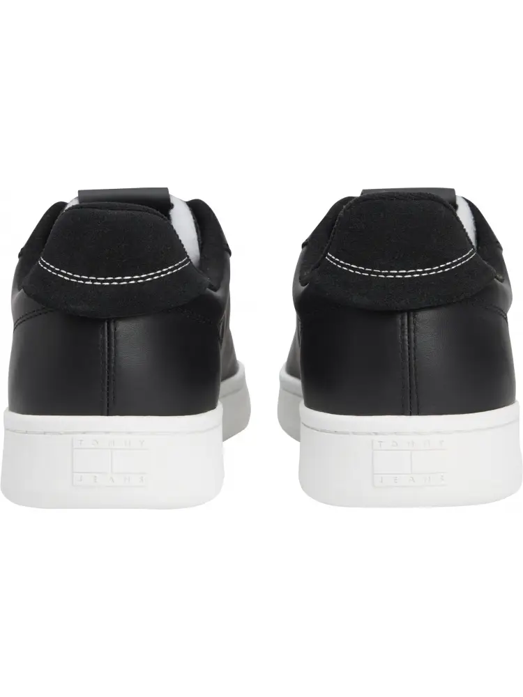 scarpe nere uomo in pelle logo sul lato miniatura 3