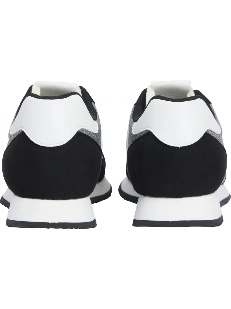 scarpe nere uomo in tessuto logo bandiera sul lato miniatura 2