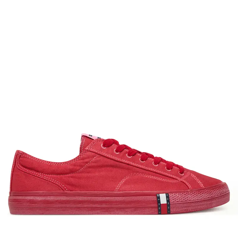 Scarpe sportive Tommy Jeans Archive Vulc Y2K Washed Canvas EM0EM01720 Rosso